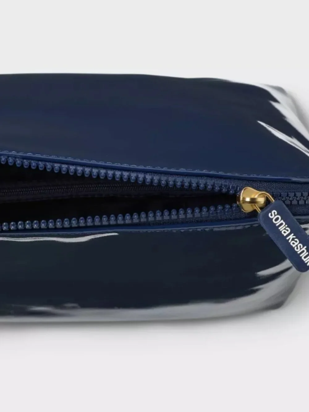 Sonia Kashuk Fold-Open Dome Makeup Bag - Navy Patent